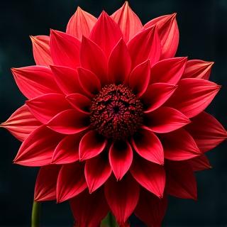 大輪の赤いダリア